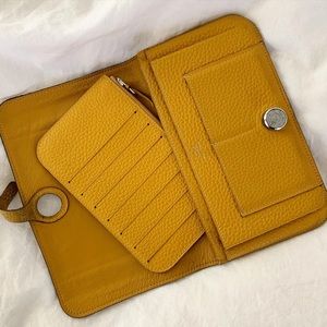 Genuine Hermès Dogon Duo wallet golden yellow